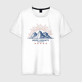 Мужская футболка хлопок с принтом Hope County в Курске, 100% хлопок | прямой крой, круглый вырез горловины, длина до линии бедер, слегка спущенное плечо. | far cry 5 | фар край