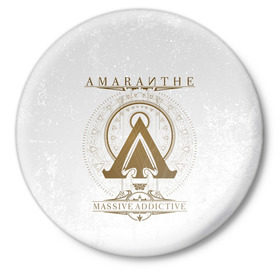 Значок с принтом Amaranthe в Курске,  металл | круглая форма, металлическая застежка в виде булавки | amaranthe | амаранте | датская | дэт | метал | пауэр | шведская