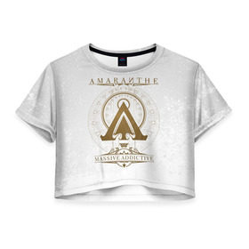 Женская футболка 3D укороченная с принтом Amaranthe в Курске, 100% полиэстер | круглая горловина, длина футболки до линии талии, рукава с отворотами | amaranthe | амаранте | датская | дэт | метал | пауэр | шведская