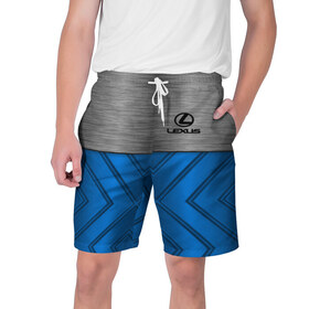 Мужские шорты 3D с принтом LEXUS SPORT в Курске,  полиэстер 100% | прямой крой, два кармана без застежек по бокам. Мягкая трикотажная резинка на поясе, внутри которой широкие завязки. Длина чуть выше колен | 