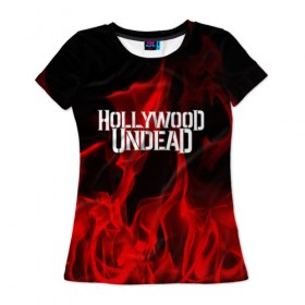 Женская футболка 3D с принтом Hollywood Undead в Курске, 100% полиэфир ( синтетическое хлопкоподобное полотно) | прямой крой, круглый вырез горловины, длина до линии бедер | hollywood undead | punk | rock | альтернативный хип хоп | группа | инди поп | музыка | музыкальное произведение | ноты | панк | регги | рок | синти поп