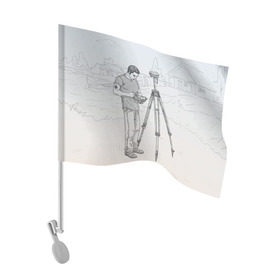 Флаг для автомобиля с принтом Парень с контроллером в Курске, 100% полиэстер | Размер: 30*21 см | surveyor | геодезист | геодезия