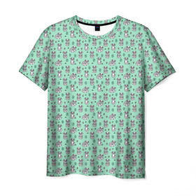 Мужская футболка 3D с принтом Енотики в Курске, 100% полиэфир | прямой крой, круглый вырез горловины, длина до линии бедер | cute | raccoon | в полоску | енот | енотик | лес | лесной | милый | осенний | полосатый