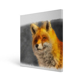Холст квадратный с принтом Лиса в Курске, 100% ПВХ |  | графика | животные | лиса | лисица | лисичка | природа | рыжая | хищник