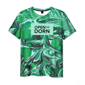 Мужская футболка 3D с принтом Open the Dorn в Курске, 100% полиэфир | прямой крой, круглый вырез горловины, длина до линии бедер | Тематика изображения на принте: dorn | иван дорн