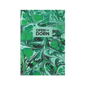 Обложка для паспорта матовая кожа с принтом Open the Dorn в Курске, натуральная матовая кожа | размер 19,3 х 13,7 см; прозрачные пластиковые крепления | dorn | иван дорн