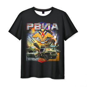 Мужская футболка 3D с принтом РВИА в Курске, 100% полиэфир | прямой крой, круглый вырез горловины, длина до линии бедер | армия | россия | силовые структуры