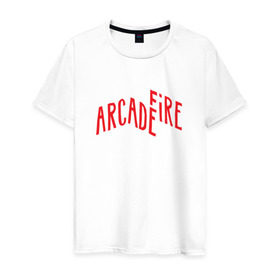 Мужская футболка хлопок с принтом Arcade Fire в Курске, 100% хлопок | прямой крой, круглый вырез горловины, длина до линии бедер, слегка спущенное плечо. | 
