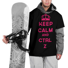 Накидка на куртку 3D с принтом Keep calm and ctrl z в Курске, 100% полиэстер |  | ctrl z | it | keep calm | будь спокоен | компьютер | корона | с надписью