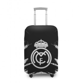 Чехол для чемодана 3D с принтом REAL MADRID в Курске, 86% полиэфир, 14% спандекс | двустороннее нанесение принта, прорези для ручек и колес | football | soccer | реал мадрид