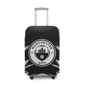 Чехол для чемодана 3D с принтом MANCHESTER CITY в Курске, 86% полиэфир, 14% спандекс | двустороннее нанесение принта, прорези для ручек и колес | football | soccer | манчестер