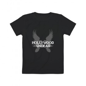 Детская футболка хлопок с принтом Hollywood Undead в Курске, 100% хлопок | круглый вырез горловины, полуприлегающий силуэт, длина до линии бедер | 