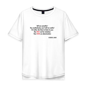 Мужская футболка хлопок Oversize с принтом Kendrick Lamar - DNA в Курске, 100% хлопок | свободный крой, круглый ворот, “спинка” длиннее передней части | Тематика изображения на принте: 