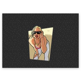 Поздравительная открытка с принтом GTA SA - Девушка в очках в Курске, 100% бумага | плотность бумаги 280 г/м2, матовая, на обратной стороне линовка и место для марки
 | grand theft auto | gta | rockstar games | san andreas | гта | сан андреас