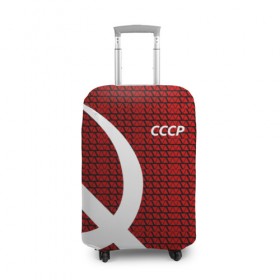 Чехол для чемодана 3D с принтом СССР СПОРТ в Курске, 86% полиэфир, 14% спандекс | двустороннее нанесение принта, прорези для ручек и колес | клетка | красный | молот | паттерн | серп