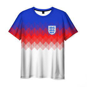 Мужская футболка 3D с принтом Англия тренировочная форма ЧМ-2018 в Курске, 100% полиэфир | прямой крой, круглый вырез горловины, длина до линии бедер | англия | сборная англии | тренировочная форма | футбол | чемпионат мира по футболу