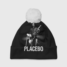 Шапка 3D c помпоном с принтом Placebo в Курске, 100% полиэстер | универсальный размер, печать по всей поверхности изделия | placebo | альтернативный | брайан молко | инди | индирок | плацебо | рок