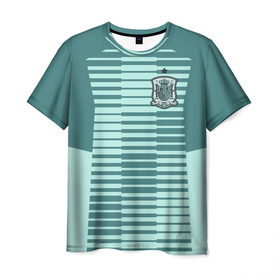 Мужская футболка 3D с принтом Испания - форма вратаря - ЧМ-2018 в Курске, 100% полиэфир | прямой крой, круглый вырез горловины, длина до линии бедер | сборная испании | форма вратаря | футбол | футбольная форма