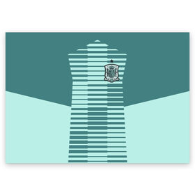 Поздравительная открытка с принтом Испания - форма вратаря - ЧМ-2018 в Курске, 100% бумага | плотность бумаги 280 г/м2, матовая, на обратной стороне линовка и место для марки
 | Тематика изображения на принте: сборная испании | форма вратаря | футбол | футбольная форма