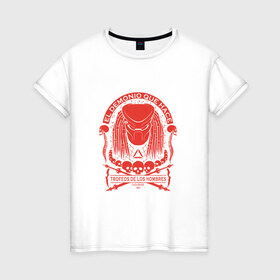 Женская футболка хлопок с принтом Predator в Курске, 100% хлопок | прямой крой, круглый вырез горловины, длина до линии бедер, слегка спущенное плечо | 
