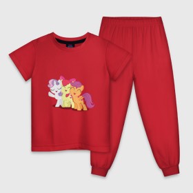 Детская пижама хлопок с принтом Пони малышки в Курске, 100% хлопок |  брюки и футболка прямого кроя, без карманов, на брюках мягкая резинка на поясе и по низу штанин
 | 
