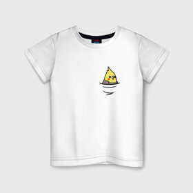 Детская футболка хлопок с принтом Попугай в кармане в Курске, 100% хлопок | круглый вырез горловины, полуприлегающий силуэт, длина до линии бедер | попугай | птица