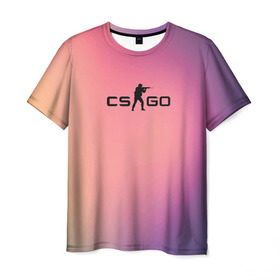 Мужская футболка 3D с принтом CsGo Градиент в Курске, 100% полиэфир | прямой крой, круглый вырез горловины, длина до линии бедер | Тематика изображения на принте: cs go | csgo | global offensive | контр страйк | контра