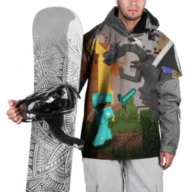 Накидка на куртку 3D с принтом Стив сражается с Эндердраконом в Курске, 100% полиэстер |  | minecraft | minekraft | stive | бой | дракон | майнкрафт | меч | сражение | стив