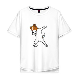Мужская футболка хлопок Oversize с принтом джек победитель в Курске, 100% хлопок | свободный крой, круглый ворот, “спинка” длиннее передней части | джек | джек рассел | рассел | терьер