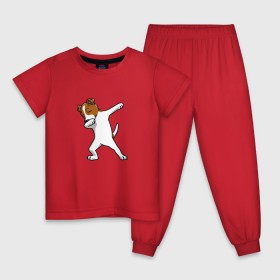 Детская пижама хлопок с принтом джек победитель в Курске, 100% хлопок |  брюки и футболка прямого кроя, без карманов, на брюках мягкая резинка на поясе и по низу штанин
 | джек | джек рассел | рассел | терьер