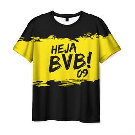 Мужская футболка 3D с принтом Borussia Dortmund FC в Курске, 100% полиэфир | прямой крой, круглый вырез горловины, длина до линии бедер | 09 | bvb | heja | боруссия | германия | дортмунд | клуб | фк | футбол | футбольный