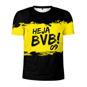 Мужская футболка 3D спортивная с принтом Borussia Dortmund FC в Курске, 100% полиэстер с улучшенными характеристиками | приталенный силуэт, круглая горловина, широкие плечи, сужается к линии бедра | Тематика изображения на принте: 09 | bvb | heja | боруссия | германия | дортмунд | клуб | фк | футбол | футбольный