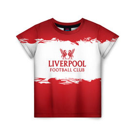 Детская футболка 3D с принтом Liverpool FC в Курске, 100% гипоаллергенный полиэфир | прямой крой, круглый вырез горловины, длина до линии бедер, чуть спущенное плечо, ткань немного тянется | liverpool | английский | англия | британия | британский | клуб | ливерпуль | фк | футбол | футбольный