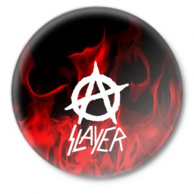 Значок с принтом SLAYER в Курске,  металл | круглая форма, металлическая застежка в виде булавки | punk | rock | slayer | альтернативный хип хоп | группа | инди поп | музыка | музыкальное произведение | ноты | панк | регги | рок | синти поп