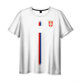 Мужская футболка 3D с принтом Сборная Сербии WC 2018 в Курске, 100% полиэфир | прямой крой, круглый вырез горловины, длина до линии бедер | Тематика изображения на принте: 