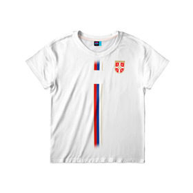 Детская футболка 3D с принтом Сборная Сербии WC 2018 в Курске, 100% гипоаллергенный полиэфир | прямой крой, круглый вырез горловины, длина до линии бедер, чуть спущенное плечо, ткань немного тянется | Тематика изображения на принте: 