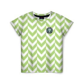Детская футболка 3D с принтом Домашняя форма сборной Нигерии в Курске, 100% гипоаллергенный полиэфир | прямой крой, круглый вырез горловины, длина до линии бедер, чуть спущенное плечо, ткань немного тянется | чемпионат по футболу