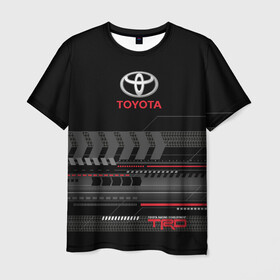 Мужская футболка 3D с принтом Toyota 1 в Курске, 100% полиэфир | прямой крой, круглый вырез горловины, длина до линии бедер | Тематика изображения на принте: car | toyota | абстракция | авто | графика | дизайн | полосы | протектор | пунктир | след шин | тойота