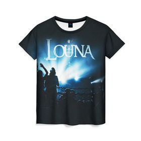 Женская футболка 3D с принтом Louna в Курске, 100% полиэфир ( синтетическое хлопкоподобное полотно) | прямой крой, круглый вырез горловины, длина до линии бедер | louna | лусинэ геворкян