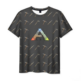 Мужская футболка 3D с принтом Ark Survival Evolved в Курске, 100% полиэфир | прямой крой, круглый вырез горловины, длина до линии бедер | Тематика изображения на принте: арк