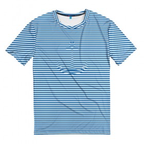 Мужская футболка 3D с принтом Тельняшка Якорь в Курске, 100% полиэфир | прямой крой, круглый вырез горловины, длина до линии бедер | anchor | marine | original | vest | дизайнерская | морская | оригинальная | полоска | тельняшка | якорь