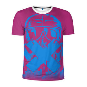 Мужская футболка 3D спортивная с принтом Mute в Курске, 100% полиэстер с улучшенными характеристиками | приталенный силуэт, круглая горловина, широкие плечи, сужается к линии бедра | r6 | rainbow six siege | tom clancy | мьют
