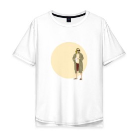 Мужская футболка хлопок Oversize с принтом Большой Лебовски в Курске, 100% хлопок | свободный крой, круглый ворот, “спинка” длиннее передней части | the big lebowski | большой лебовски | джефф бриджес