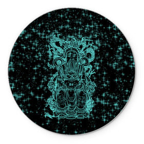 Коврик круглый с принтом Нефритовый Будда в Курске, резина и полиэстер | круглая форма, изображение наносится на всю лицевую часть | блеск | звезды | китай | нефрит | прикольные | традиция | храм | шанхай | яркие