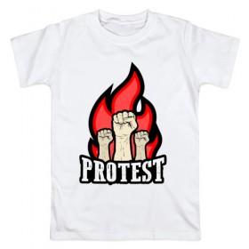 Мужская футболка хлопок с принтом Протест в Курске, 100% хлопок | прямой крой, круглый вырез горловины, длина до линии бедер, слегка спущенное плечо. | борьба | кулаки | пламя | протест | революция
