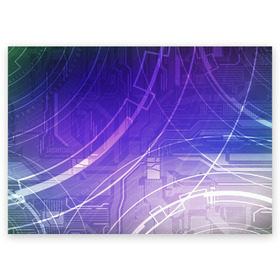 Поздравительная открытка с принтом Digital blue art в Курске, 100% бумага | плотность бумаги 280 г/м2, матовая, на обратной стороне линовка и место для марки
 | Тематика изображения на принте: абстракция | арт | геометрия | линии | полосы | схема | тень