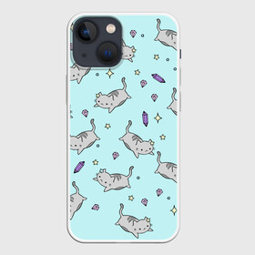 Чехол для iPhone 13 mini с принтом Кавайные котики в Курске,  |  | animal | cat | cute | kitty | meow | pet | животное | кот | котенок | котики | мяу