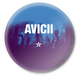 Значок с принтом Avicii в Курске,  металл | круглая форма, металлическая застежка в виде булавки | 