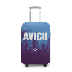 Чехол для чемодана 3D с принтом Avicii в Курске, 86% полиэфир, 14% спандекс | двустороннее нанесение принта, прорези для ручек и колес | 