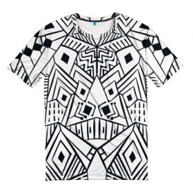 Мужская футболка 3D с принтом Boho Style в Курске, 100% полиэфир | прямой крой, круглый вырез горловины, длина до линии бедер | абстракция | арт | линии | рисунок | узор | фигуры | этника